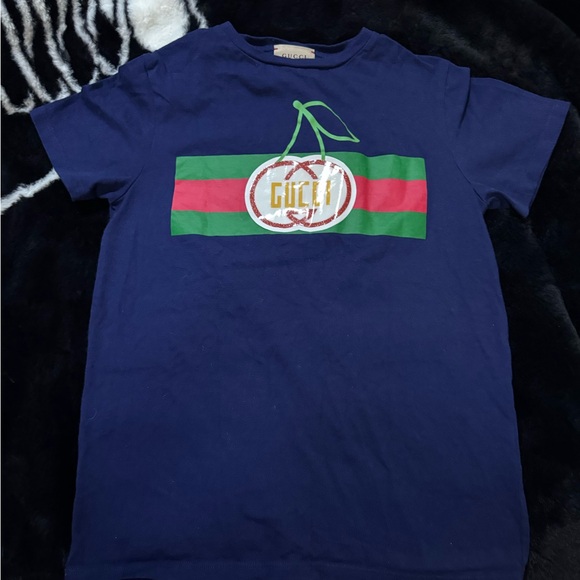 Authentic Gucci Kids NavyLogo Tee 🍒
